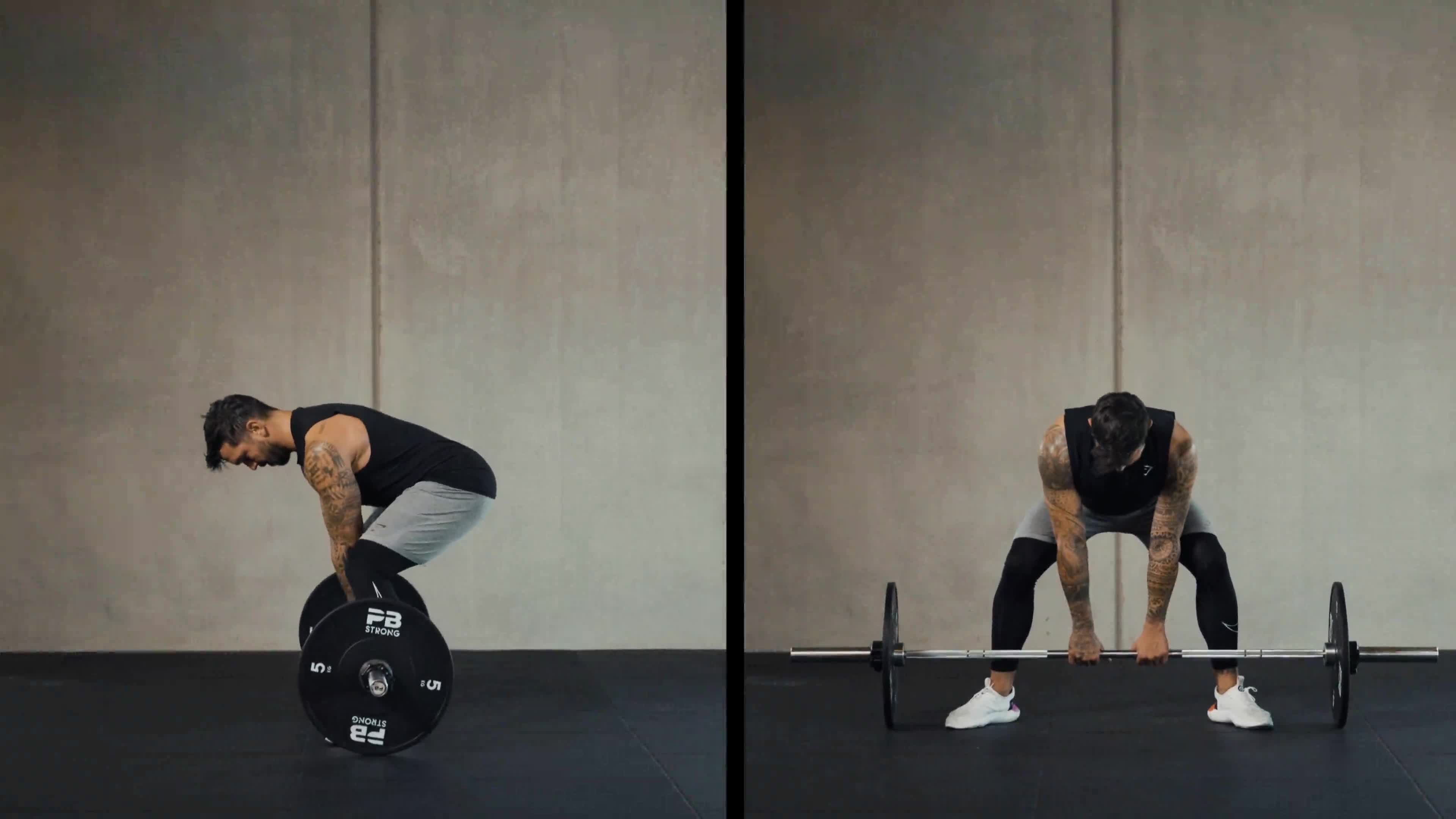 Barbell hip hinge